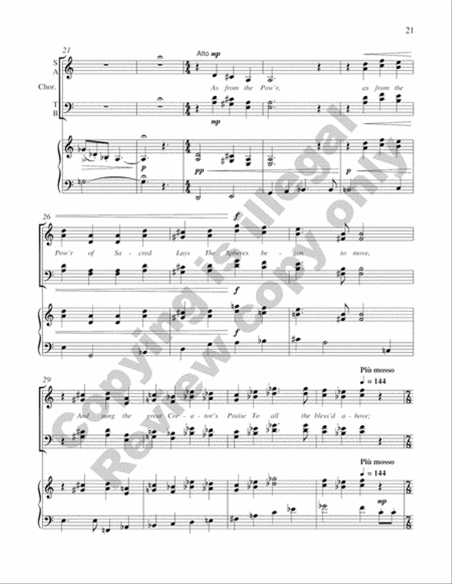 A Song for St. Cecilia's Day (Piano/Choral Score)