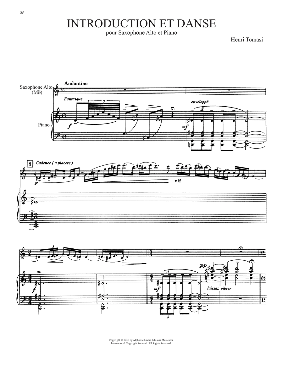 Introduction Et Danse Alto Saxophone scores gallery preview page 1