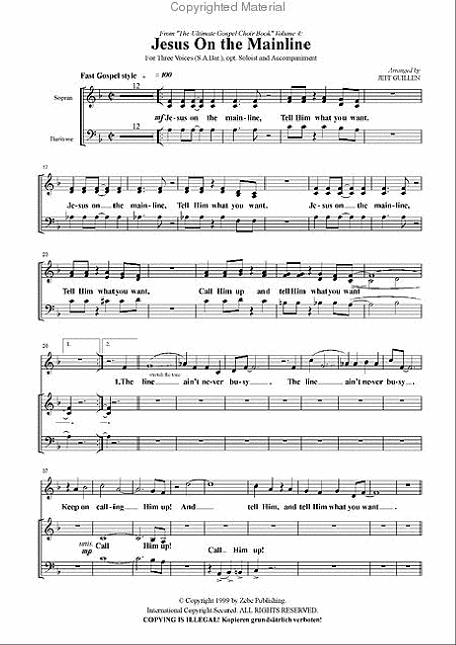 Jesus On the Mainline 3-Part scores gallery preview page 2