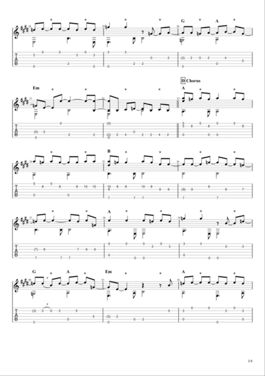 Long Cool Woman (in A Black Dress) Guitar Tablature scores gallery preview page 4