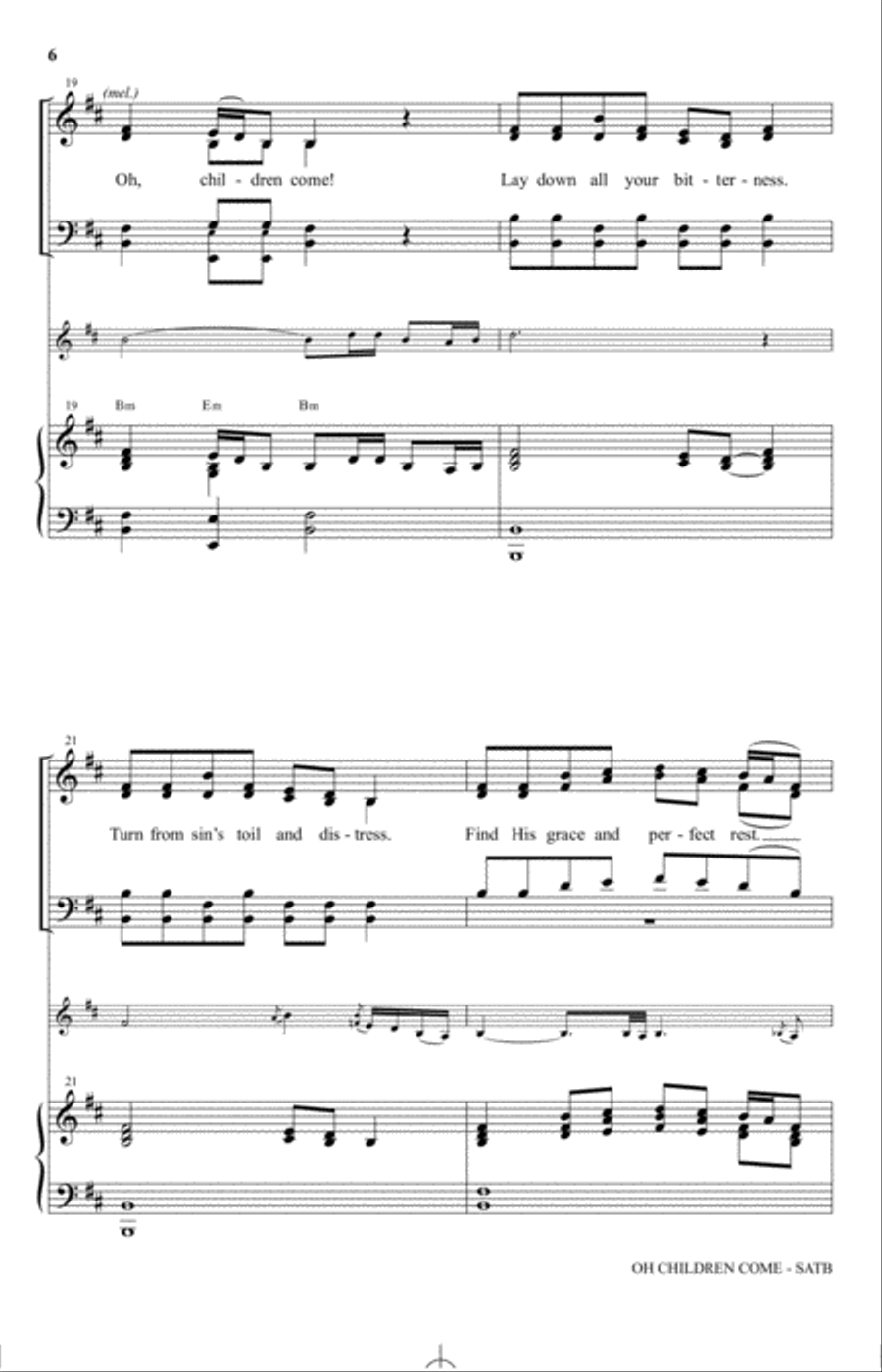 Oh Children Come 4-Part scores gallery preview page 5