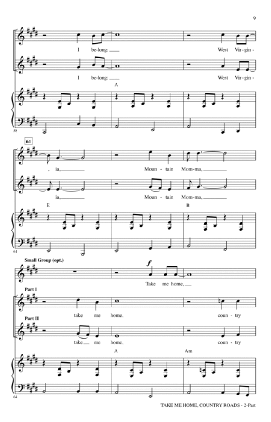 Take Me Home, Country Roads (arr. Roger Emerson) 2-Part scores gallery preview page 7