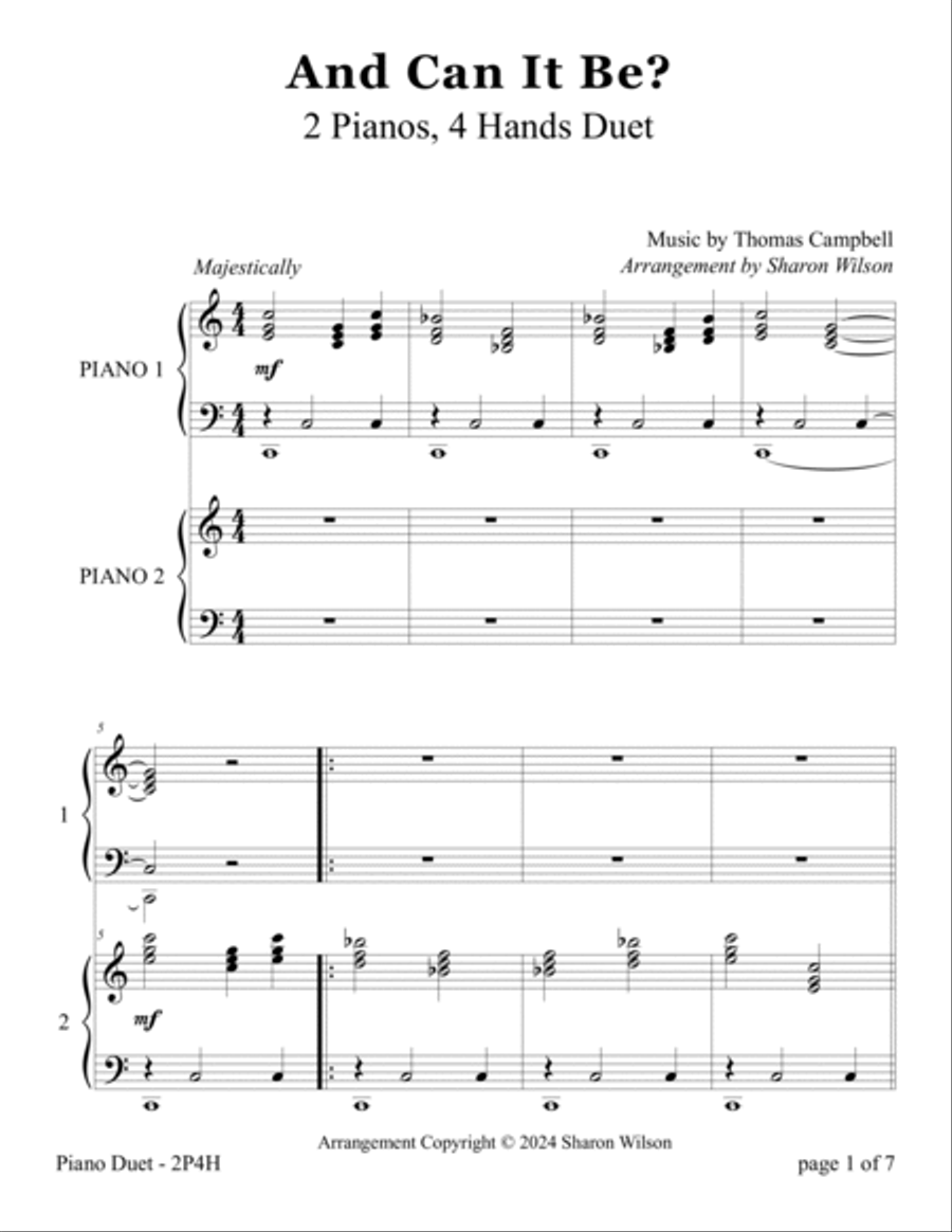 Hymns of Praise for Two Pianos (A Collection of 5 Piano Duets for 2 Pianos, 4 Hands) 2 Pianos, 4-Hands scores gallery preview page 4
