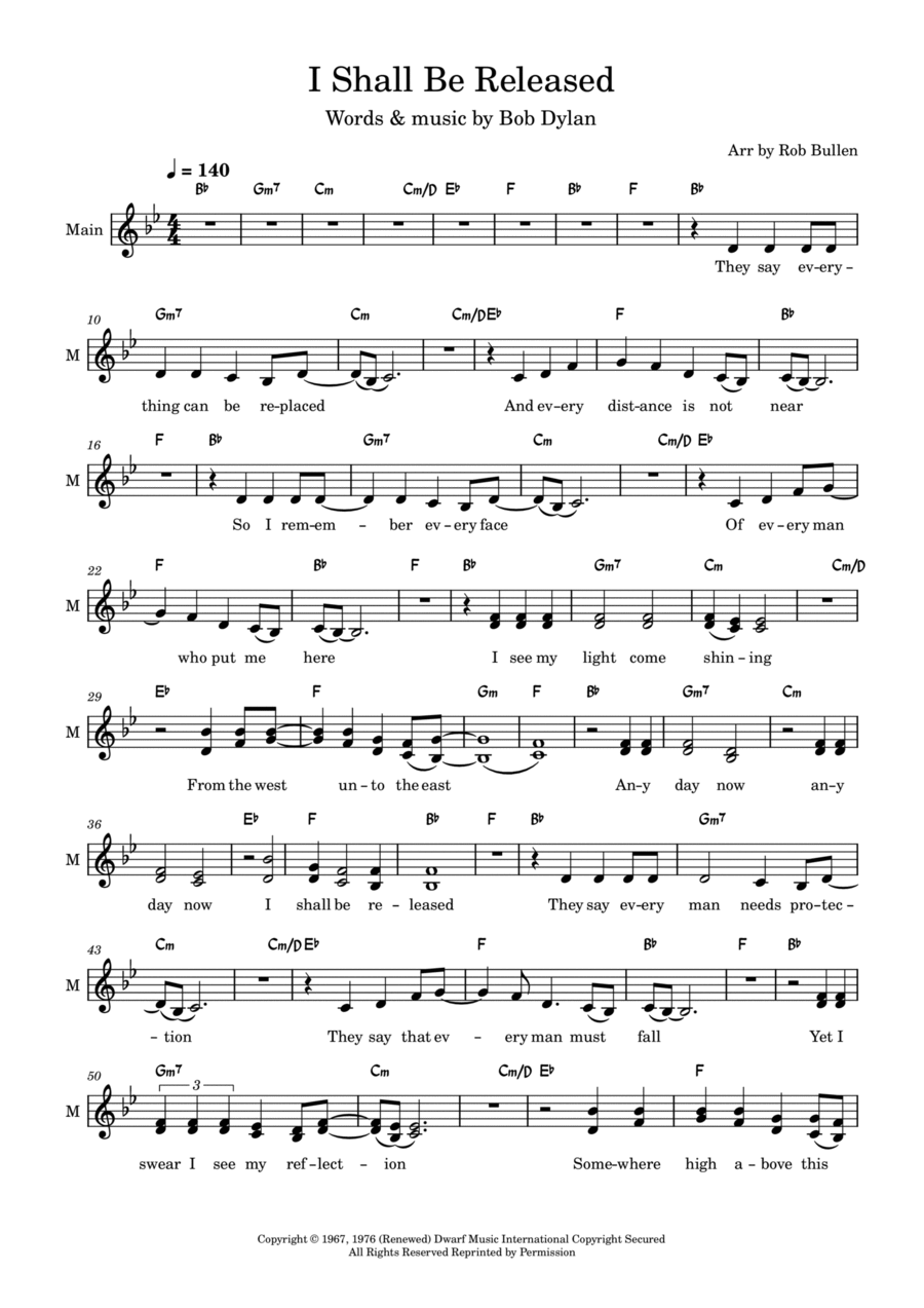 I Shall Be Released Guitar scores gallery preview page 1