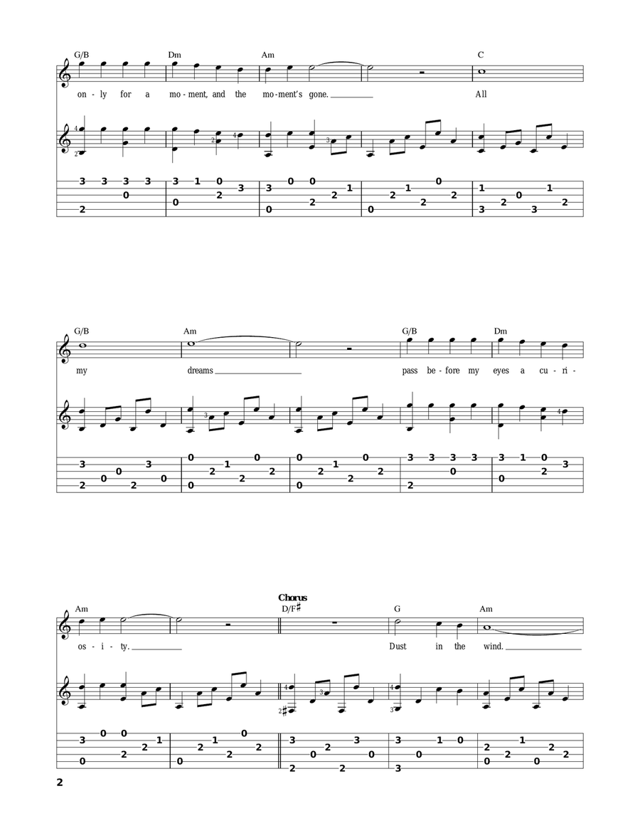 Dust In The Wind Acoustic Guitar scores gallery preview page 2