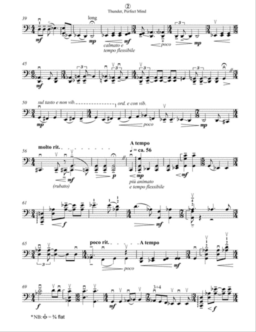 (The) Thunder, Perfect Mind Cello Solo scores gallery preview page 2