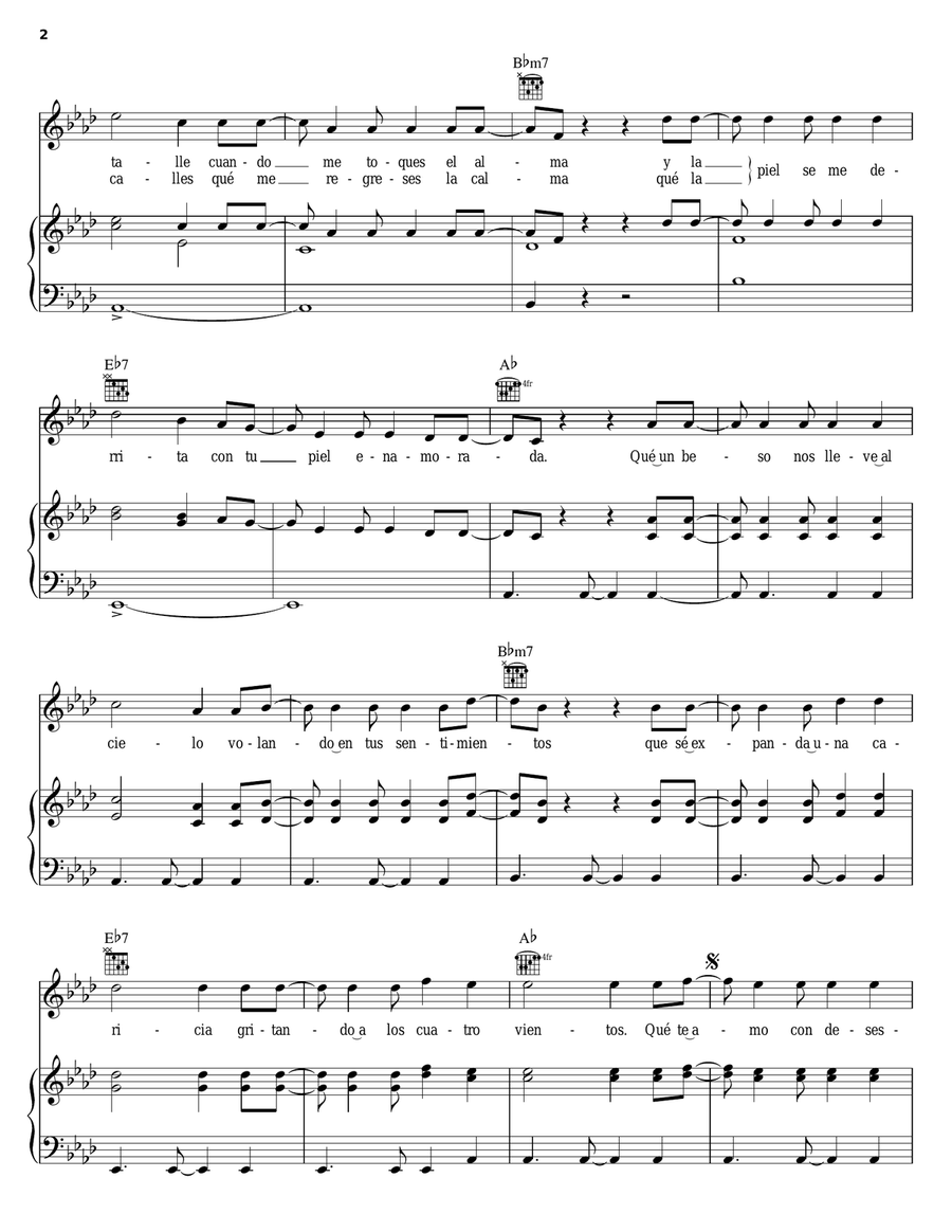 Luna Nueva Piano, Vocal, Guitar scores gallery preview page 2