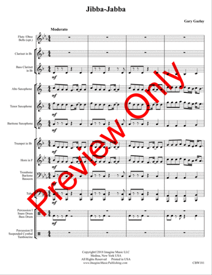 Jibba-Jabba Jibba-Jabba Concert Band scores gallery preview page 4