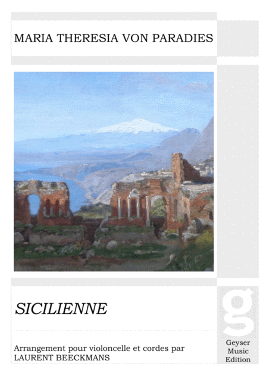 Maria Theresia von Paradies - Sicilienne - cello & strings String Orchestra scores gallery preview page 1