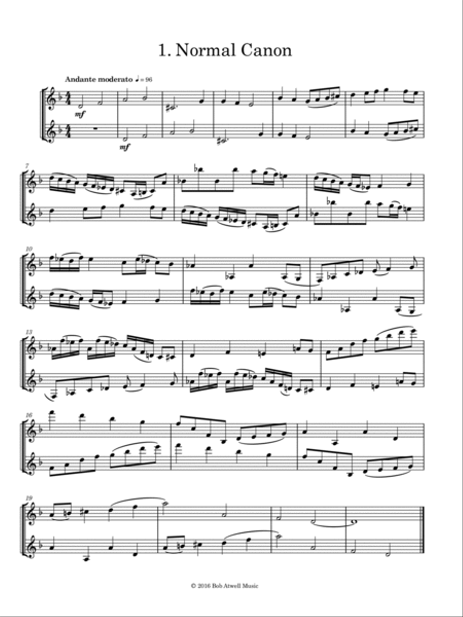 Five Loose Canons for 2 Bass Clarinets. Clarinet Duet scores gallery preview page 2