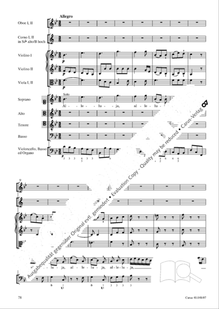 Regina coeli in B-Flat Major, K. 127 4-Part scores gallery preview page 79