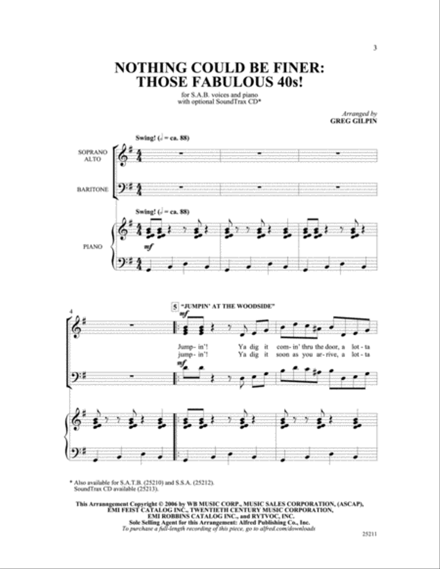 Nothing Could Be Finer: Those Fabulous '40s! 3-Part scores gallery preview page 2