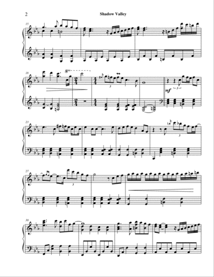 Shadow Valley Piano Solo scores gallery preview page 3