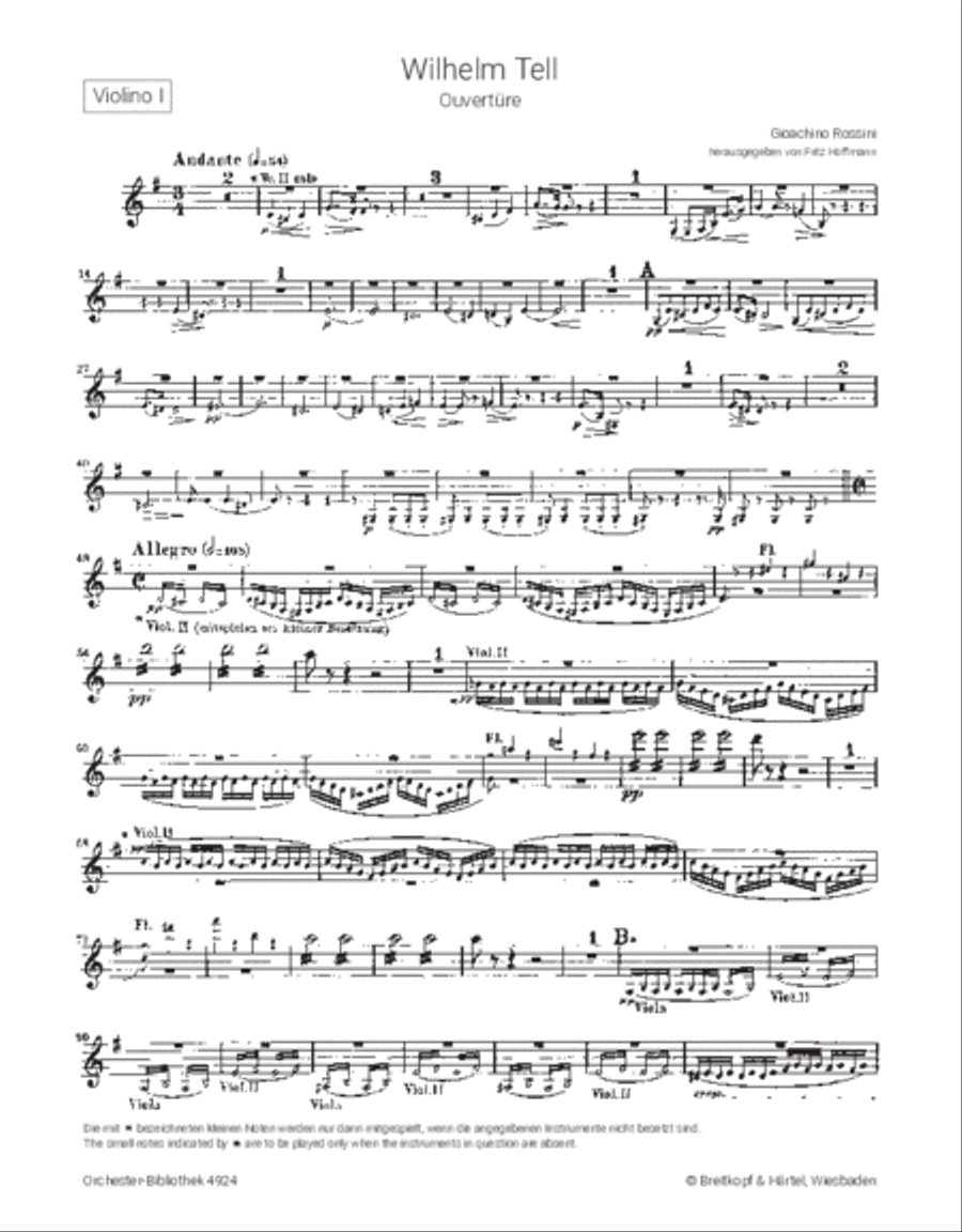 Wilhelm Tell Wilhelm Tell Orchestra scores gallery preview page 2