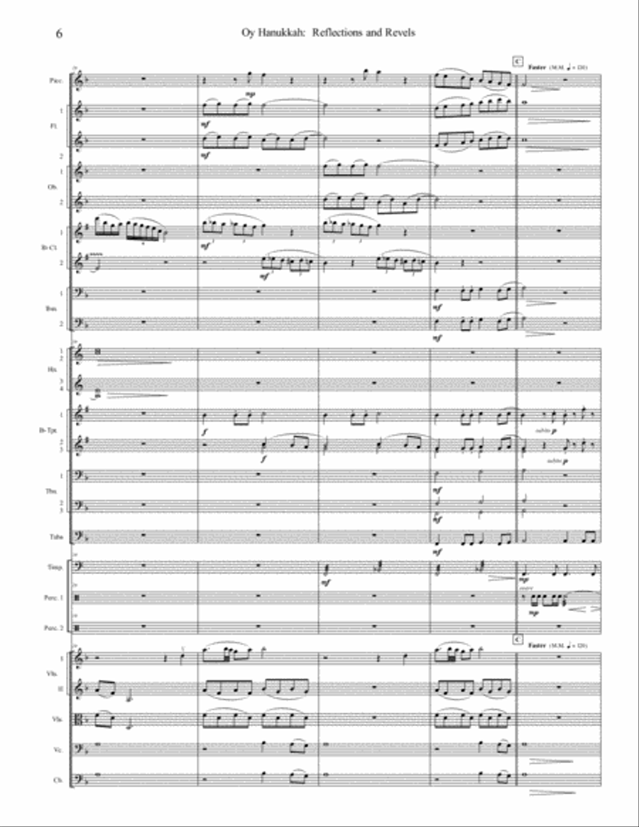 Oy Hanukkah: Reflections and Revels Full Orchestra scores gallery preview page 6