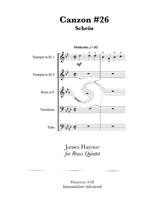 Book cover for Canzon #26 for Brass Quintet
