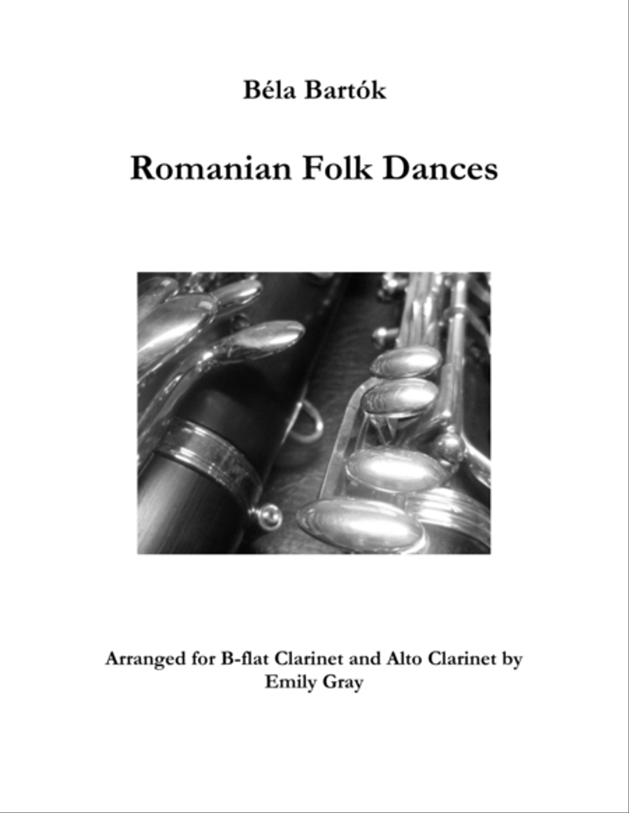 Romanian Folk Dances (Clarinet and Alto Clarinet) Woodwind Duet scores gallery preview page 1
