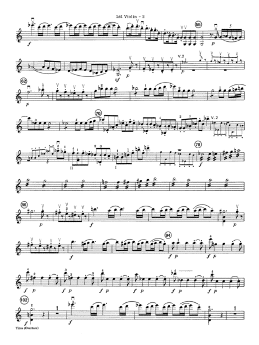 Titus Overture: 1st Violin Full Orchestra scores gallery preview page 2