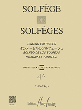Book cover for Solfege des Solfeges - Volume 4A sans accompagnement