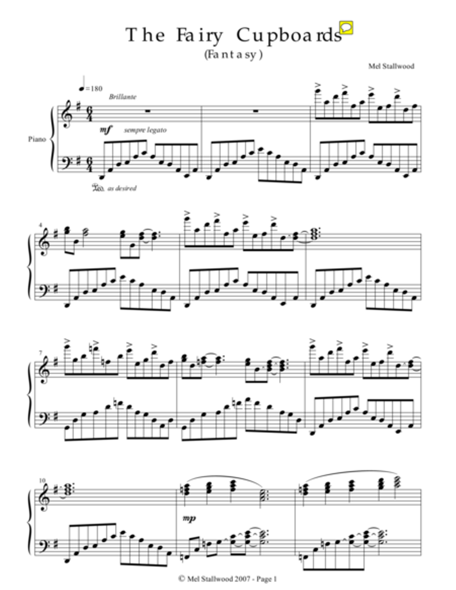 The Fairy Cupboards Piano Solo scores gallery preview page 1