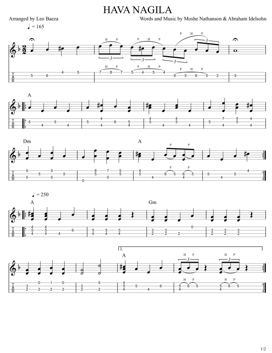 Hava Nagila Hava Nagila Ukulele scores gallery preview page 1