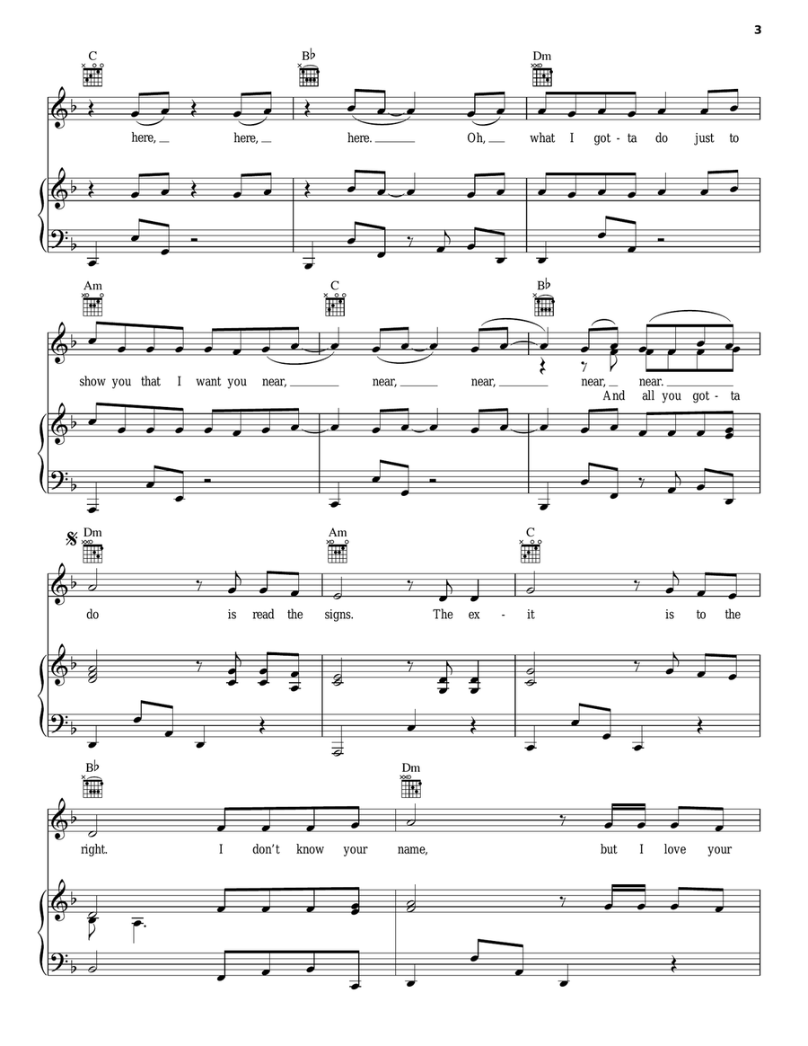 Out Of Town Girl Piano, Vocal, Guitar scores gallery preview page 3