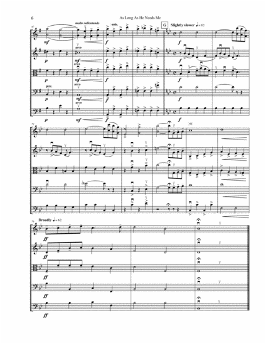 As Long As He Needs Me String Orchestra scores gallery preview page 6