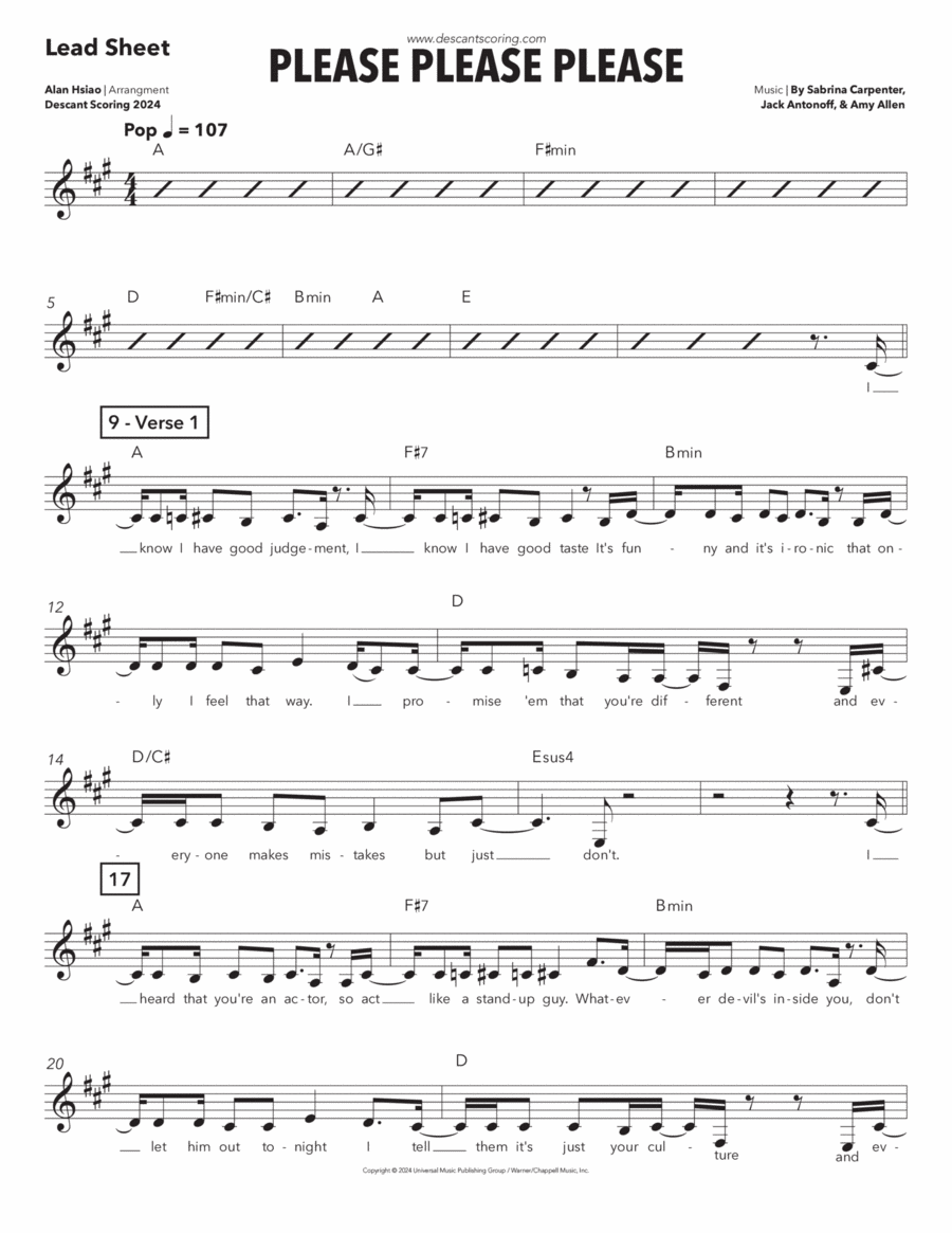 Please Please Please Piano scores gallery preview page 1