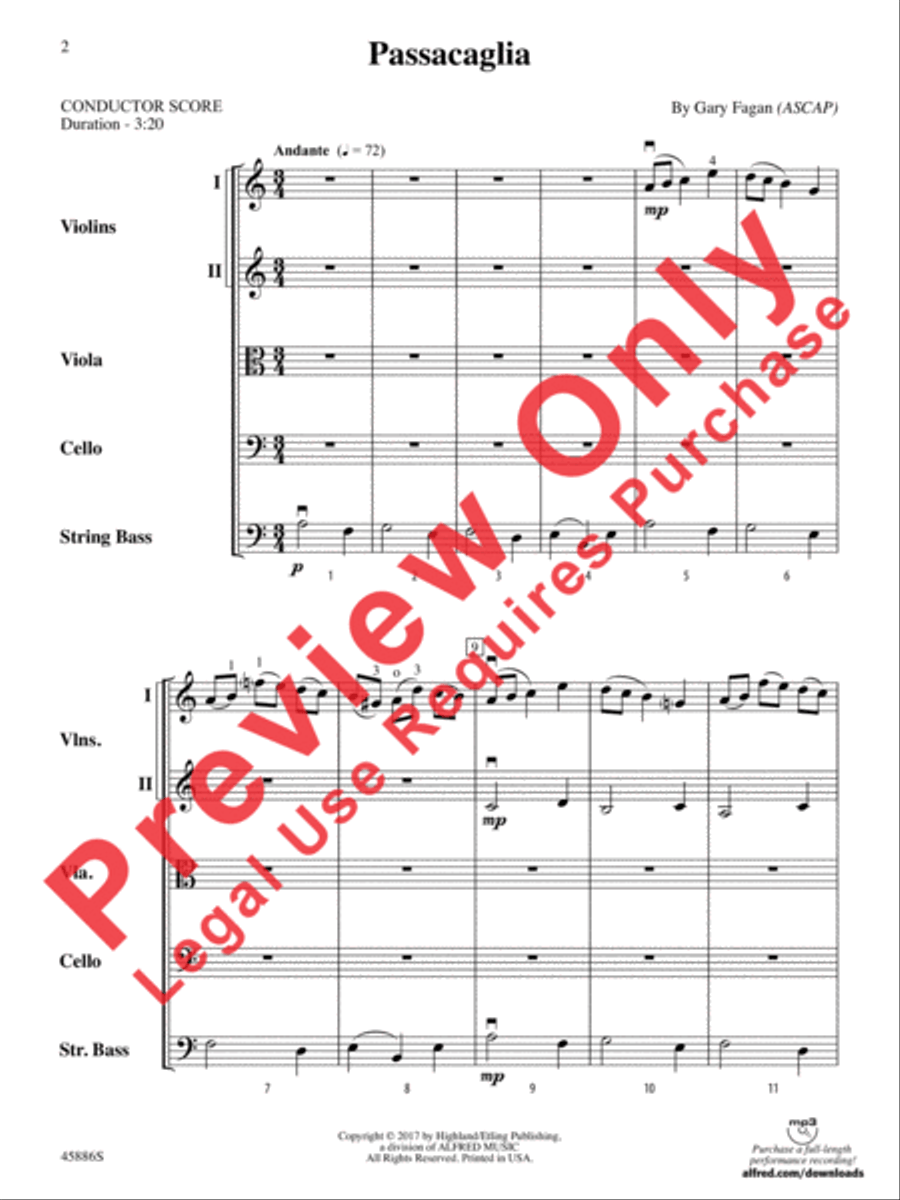 Passacaglia Passacaglia String Orchestra scores gallery preview page 2