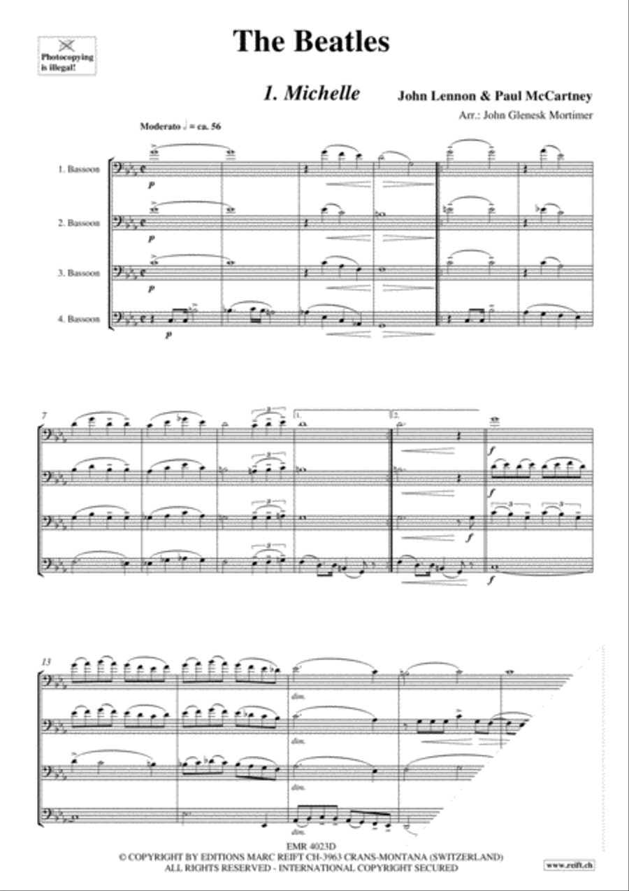 The Beatles The Beatles Bassoon Quartet scores gallery preview page 3