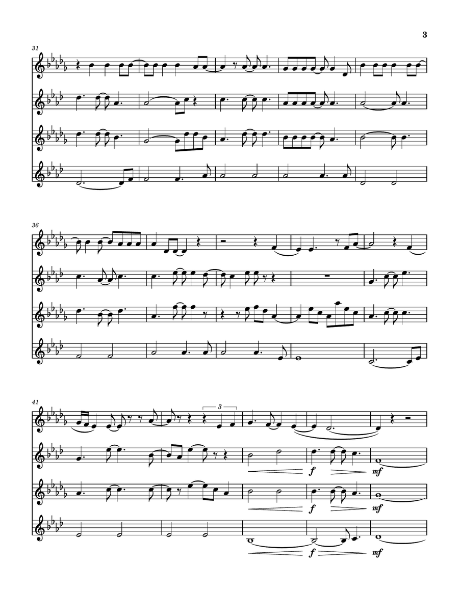 Medley: Faithfully with Separate Ways (Worlds Apart) Saxophone Quartet scores gallery preview page 4