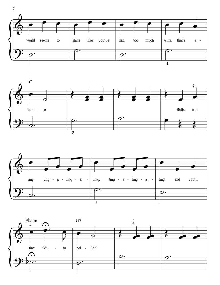 That's Amore (That's Love) Easy Piano scores gallery preview page 2