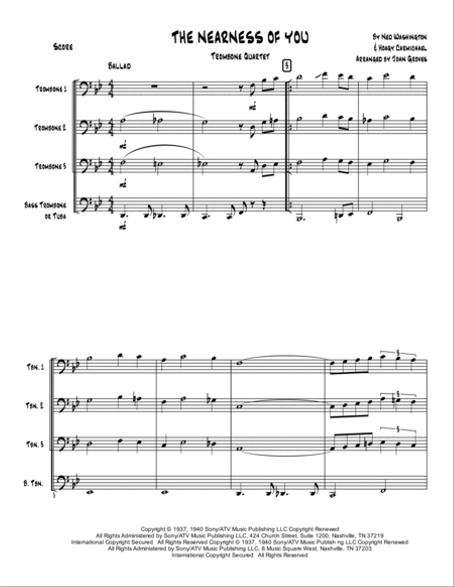 The Nearness Of You Brass Quartet scores gallery preview page 3