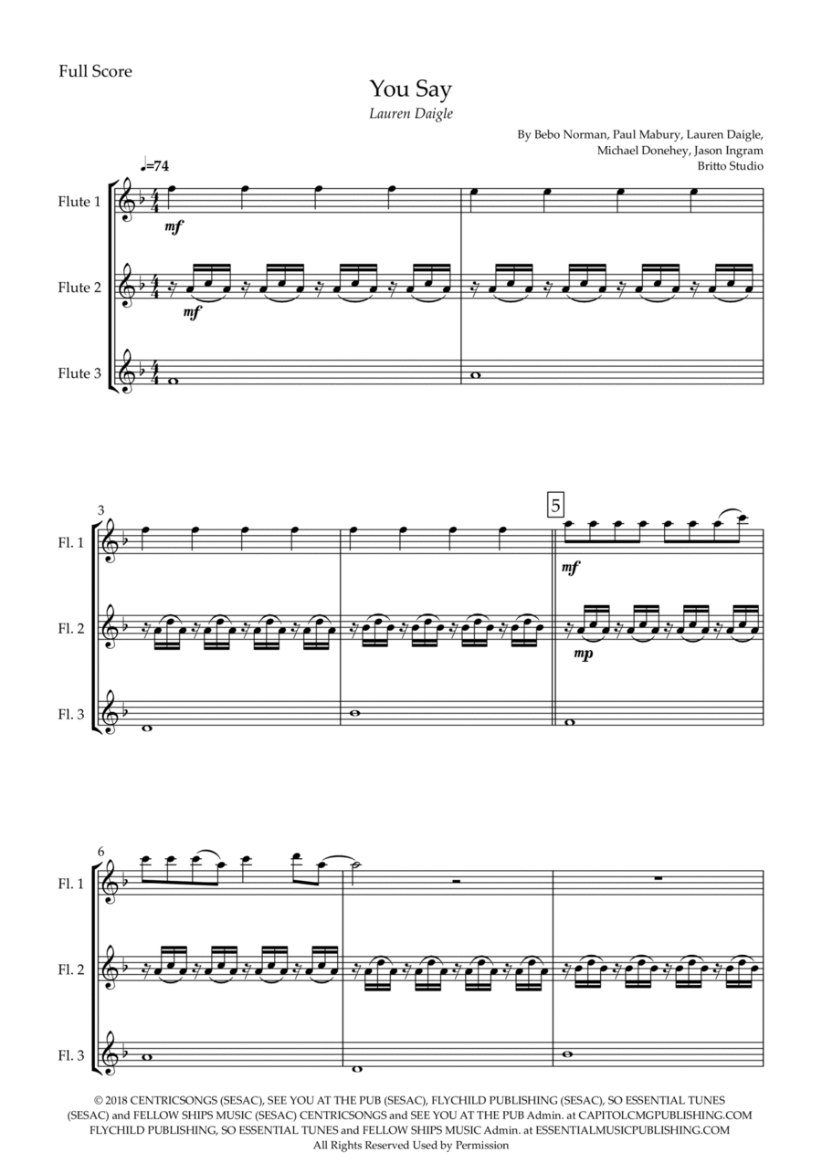 You Say You Say Woodwind Trio scores gallery preview page 1