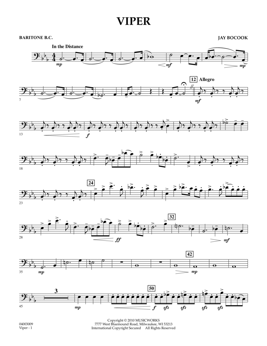 Viper - Baritone B.C. Viper - Baritone B.C. Concert Band scores gallery preview page 1