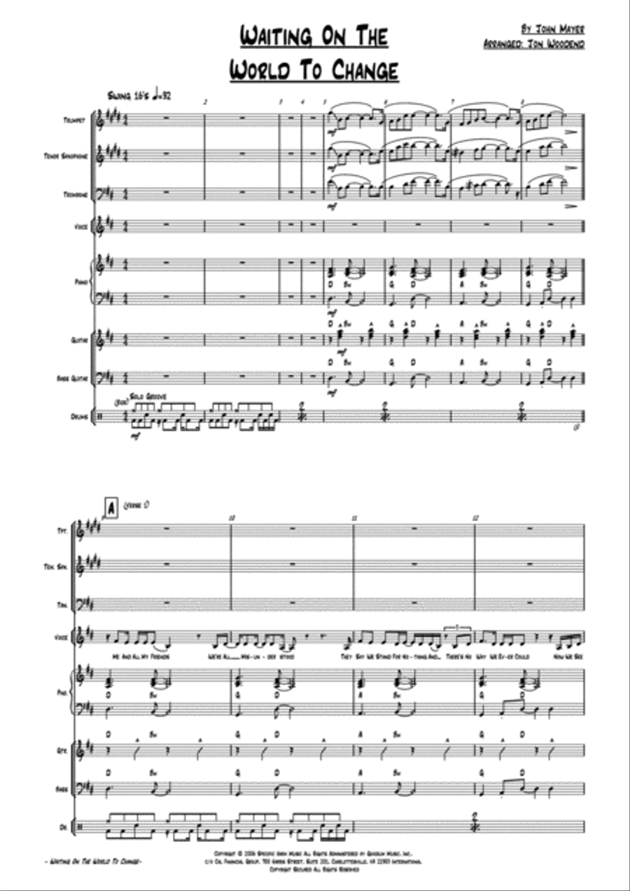 Waiting On The World To Change Jazz Ensemble scores gallery preview page 5
