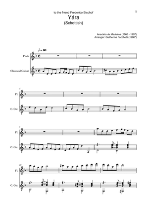Anacleto de Medeiros - Yára. Arrangement for Flute and Classical Guitar. Score and Separated Parts