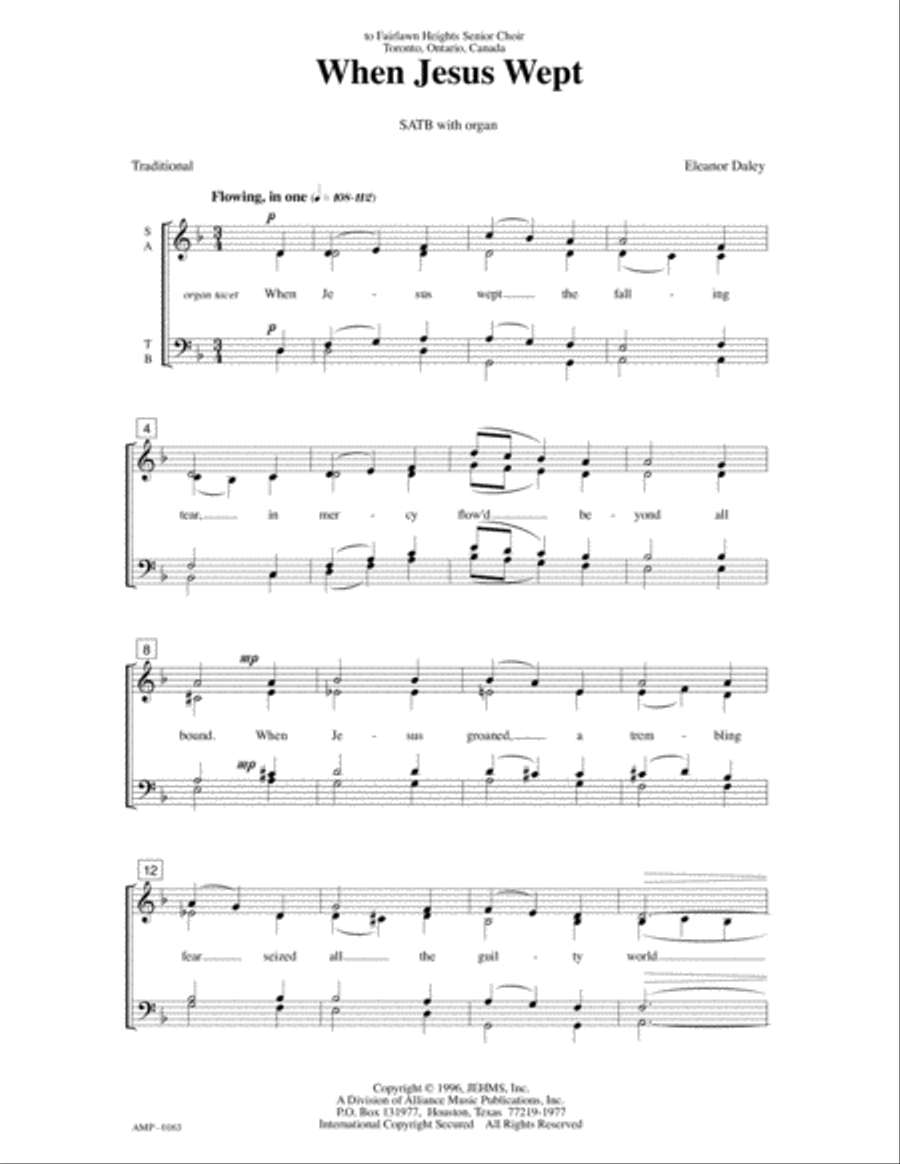When Jesus Wept 4-Part scores gallery preview page 2