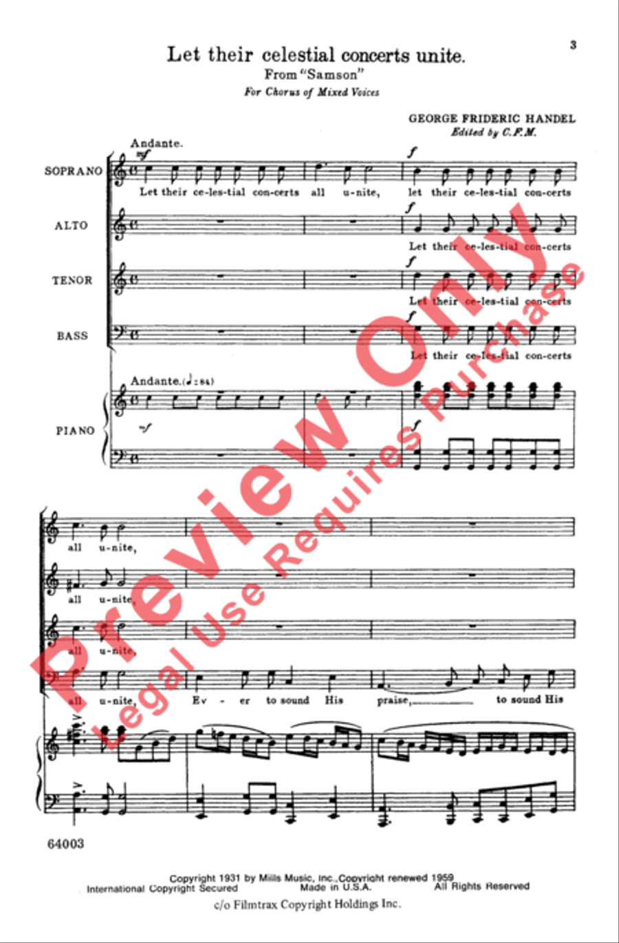 Let Their Celestial Concerts Unite 4-Part scores gallery preview page 2