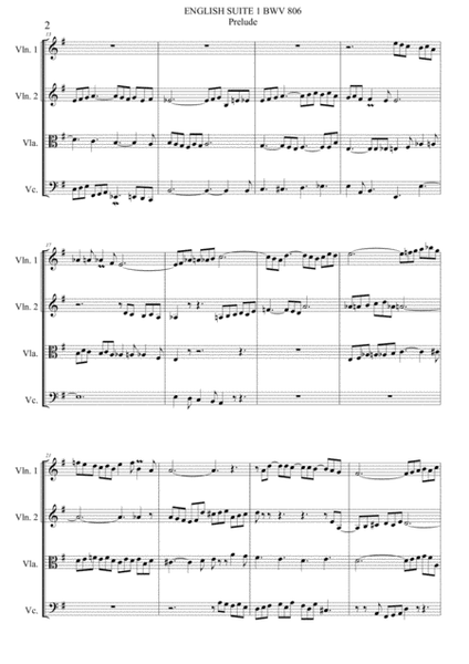 English Suite - Prelude String Quartet image number null