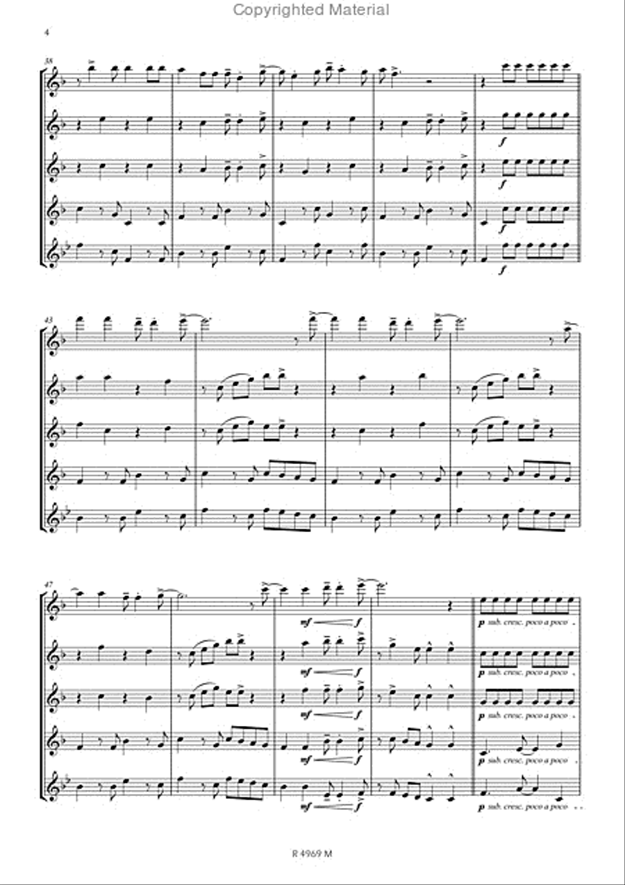 La Bamba, 4 flûtes Flute scores gallery preview page 5