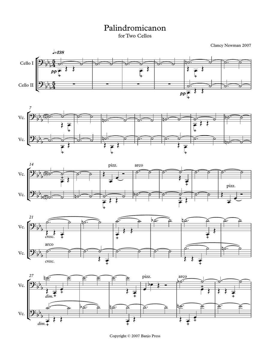Palindromicanon String Duet scores gallery preview page 2