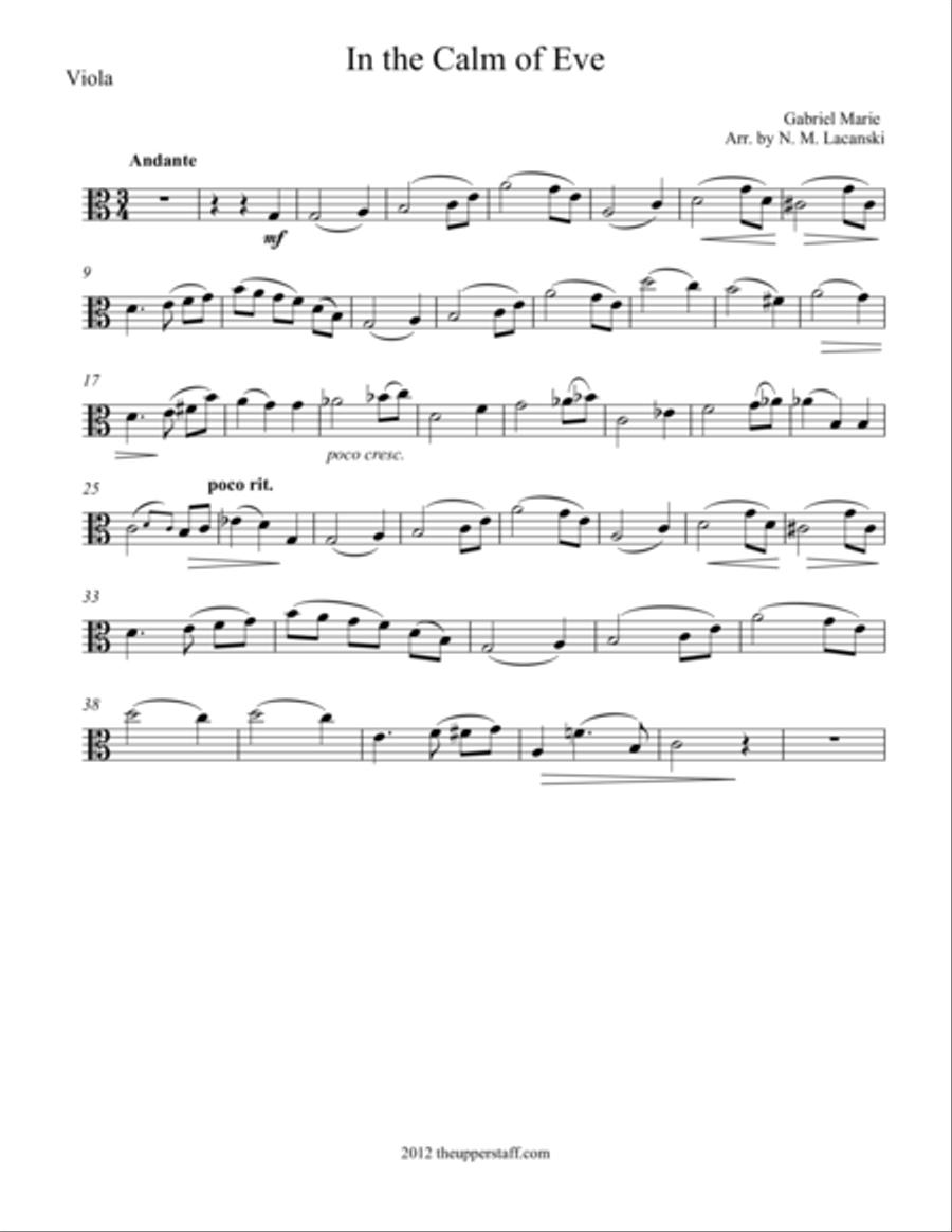 In the Calm of Eve In the Calm of Eve String Duet scores gallery preview page 1