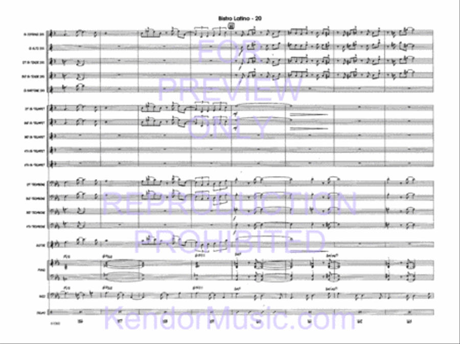 Bistro Latino Bistro Latino Jazz Ensemble scores gallery preview page 22