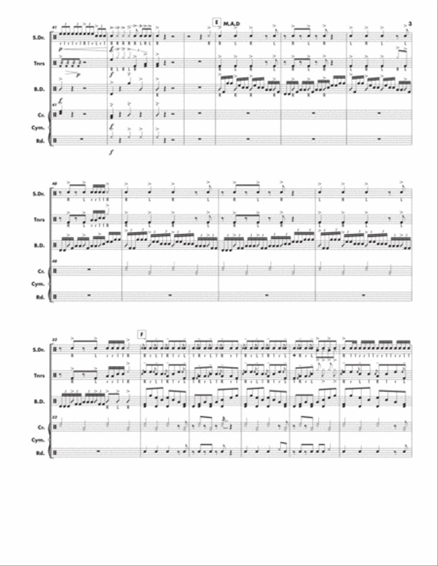 M.A.D. (Mental Asylum for Drumming) Marching Band scores gallery preview page 3