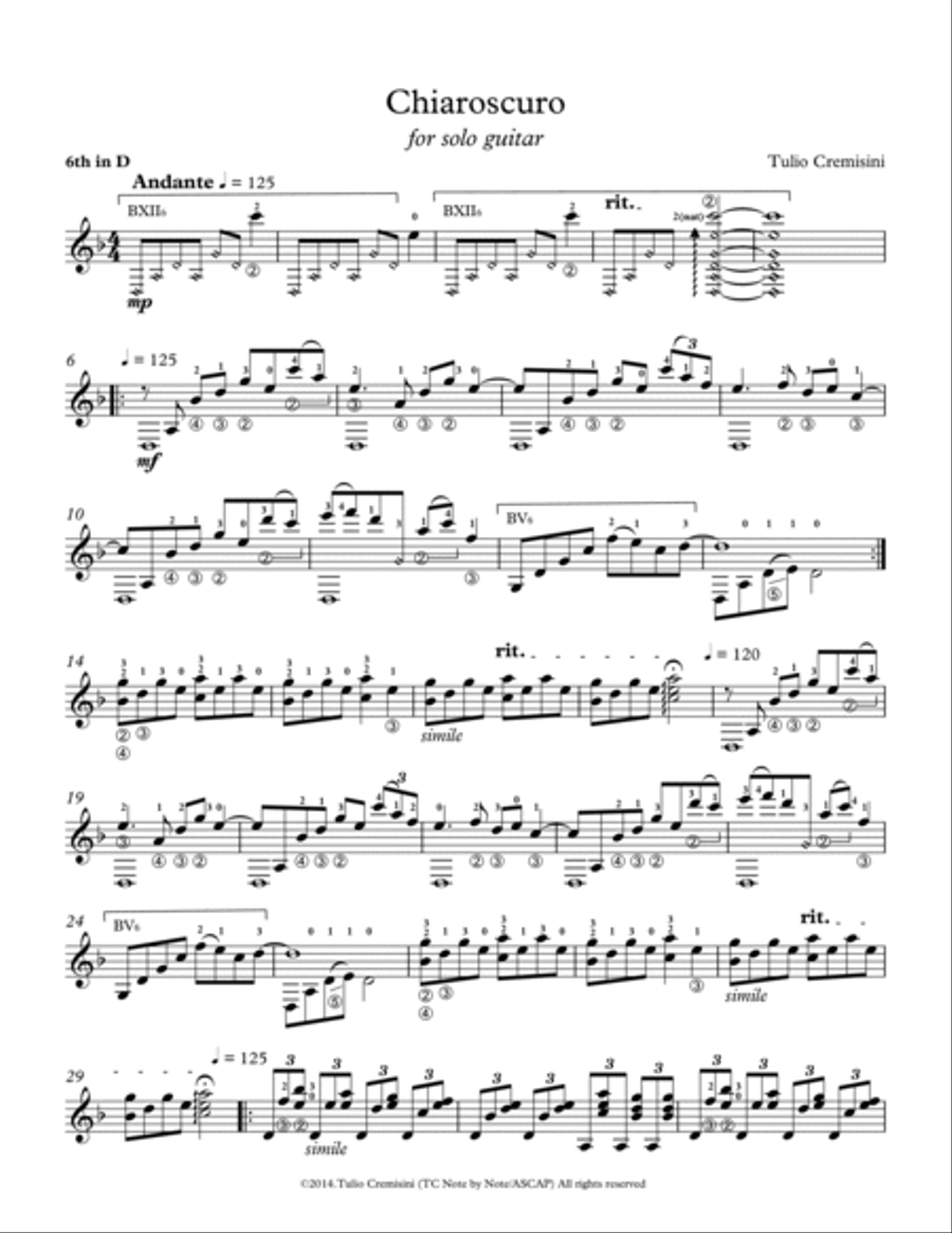 Chiaroscuro Guitar Solo scores gallery preview page 2