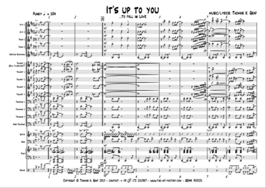 It is up to you (to fall in love) - funky - Flhn. feature - Big Band Jazz Ensemble scores gallery preview page 1