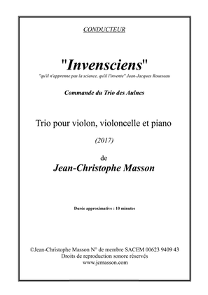 Invensciens --- Trio for Piano, Violin and Cello --- Score and Parts --- Command of Trio des Aulnes