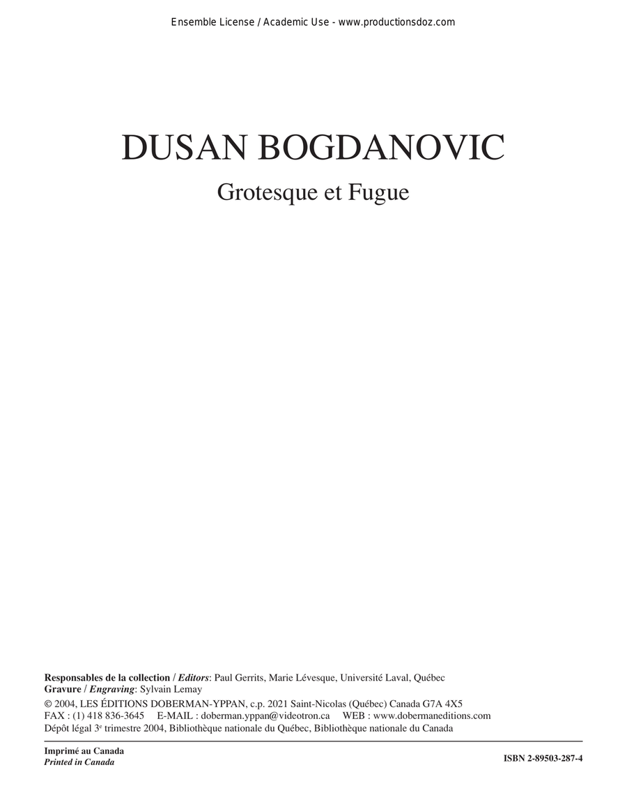 Grotesque et fugue