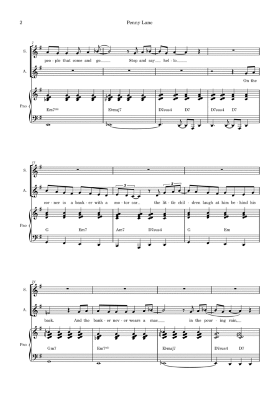 Penny Lane 2-Part scores gallery preview page 2